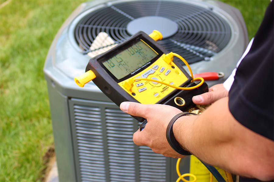 Air conditioner unit being tested