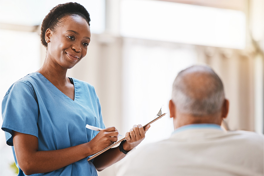 Medical assistant with patient
