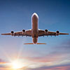 aerial view of airplane flying