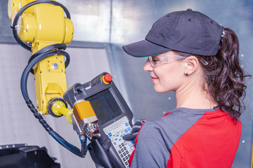Female robotics student