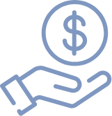 Simple illustration of a hand holding a coin