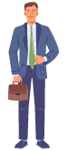 Illustration of a millennial wearing a business suit with a briefcase