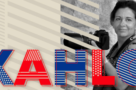 An image of photographer Cristina Kahlo with the word Kahlo