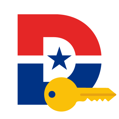 Dallas College D Logo with Golden Key
