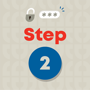 graphic illustration for step 2: ​​​downloading the MFA app onto your device