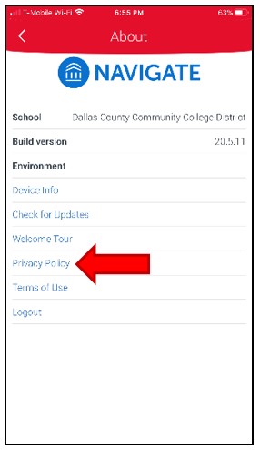 About screen. Under Environment section, select