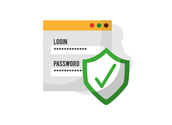 graphic illustration of a log in and password screen