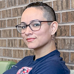 Closeup of a smiling student