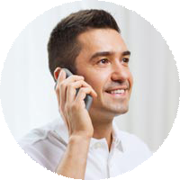 Hispanic man on the phone