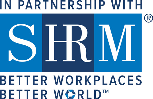 blue rectangles with white SHRM lettering across
