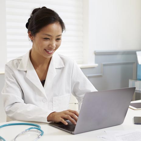 a virtual care professional having a video conference with a patient