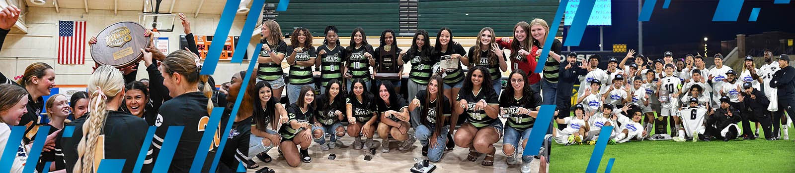 Eastfield Harvesters Bee Volleyball Team, Brookhaven Bears Women's Soccer Team and Richland Thunderduck Men's Soccer Team